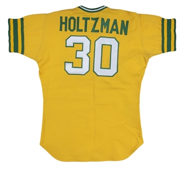 1972 Ken Holtzman Game Used Oakland As Yellow Alternate Jersey (MEARS A8)